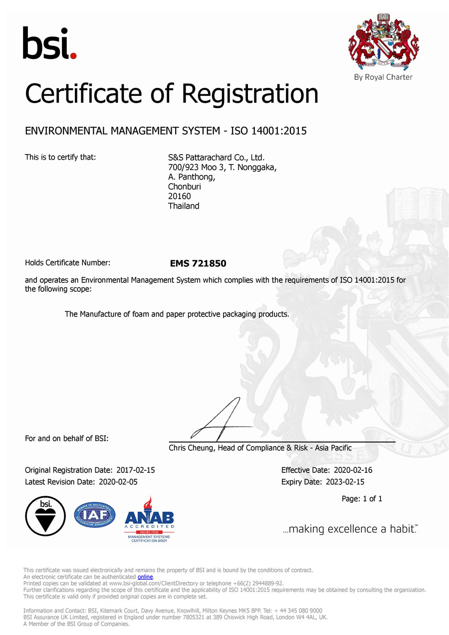 ISO-14001  Sampao International Co Ltd (SINTL)